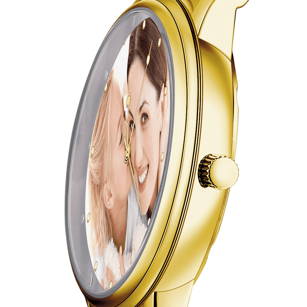 Unisex Engraved Photo Watch Alloy Strap 38mm