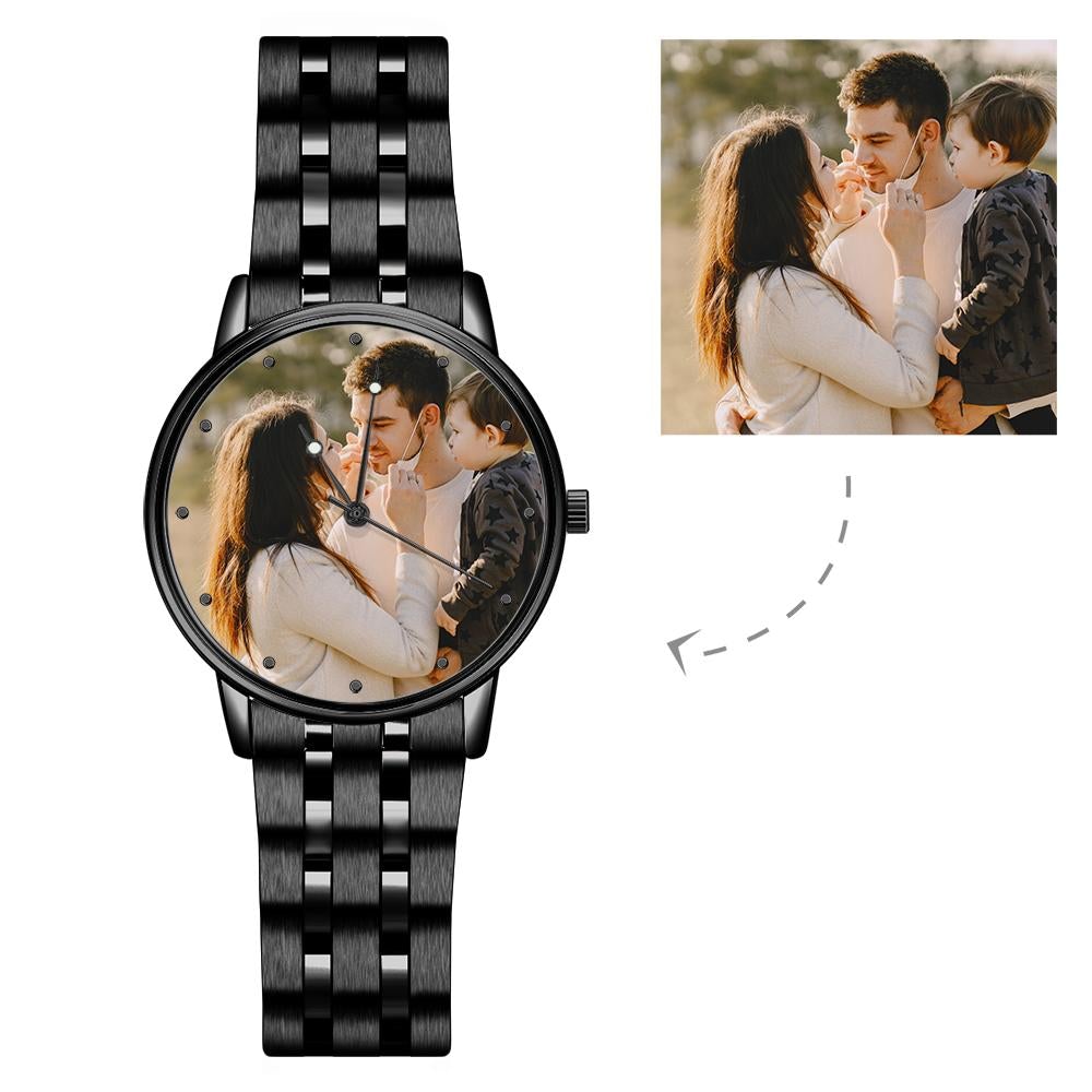 Unisex Engraved Photo Watch Alloy Strap 38mm