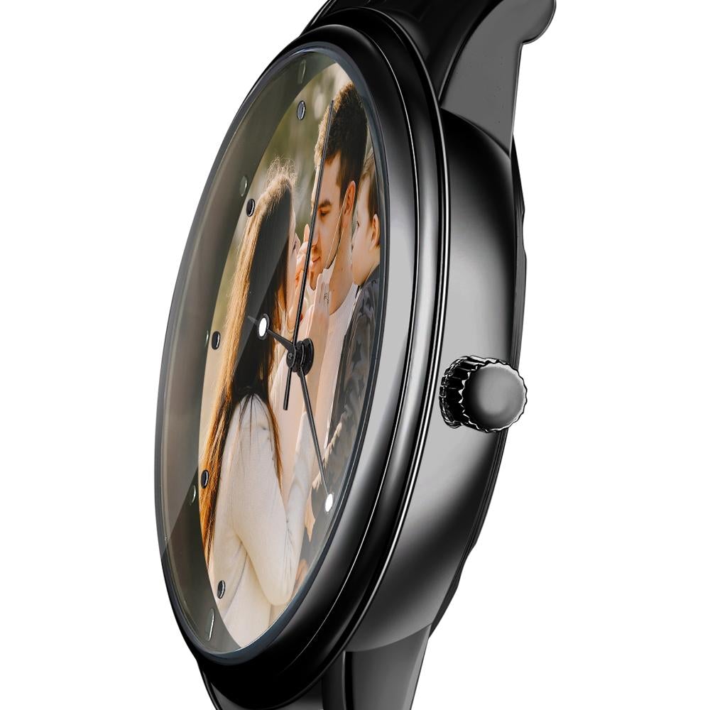 Unisex Engraved Photo Watch Alloy Strap 38mm