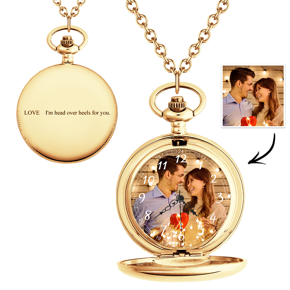 Custom Photo Pocket Watch Personalised Engravable Pocket Watchs Gift