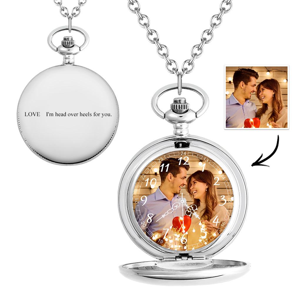 Custom Photo Pocket Watch Personalised Engravable Pocket Watchs Gift