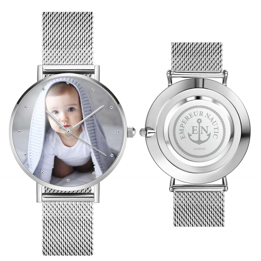 Custom Engraved Alloy Strap Unisex Photo Watch 36mm/40mm