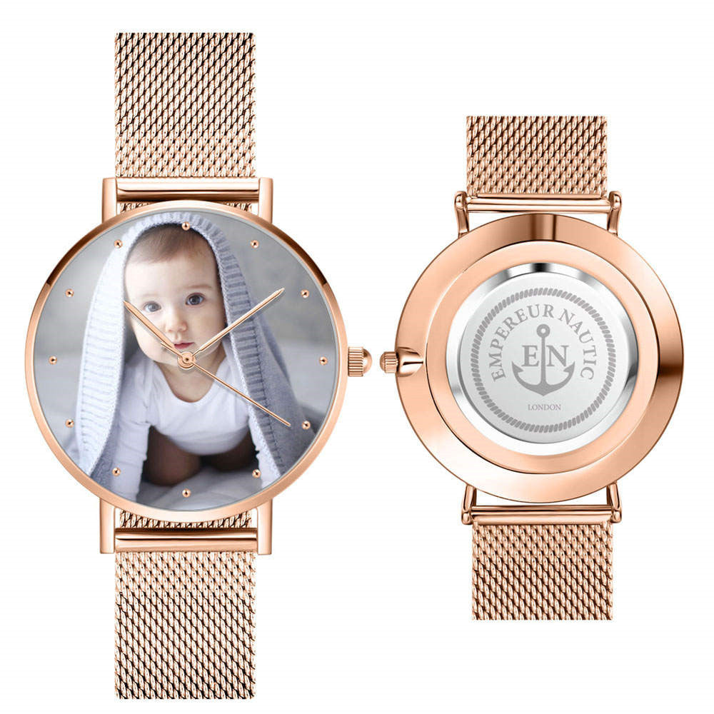 Custom Engraved Alloy Strap Unisex Photo Watch 36mm/40mm