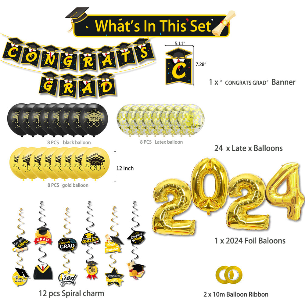 2024 Congrats Grad Balloon Kits for Graduation Party Decorations Graduation Party Supplies