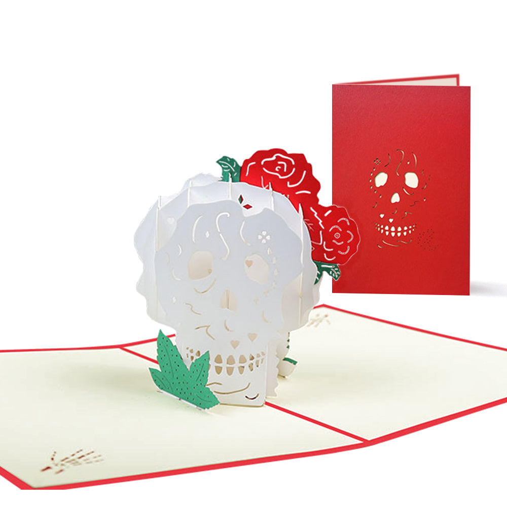 Halloween 3D Pop Up Card Flower Skull Pop Up Greeting Card