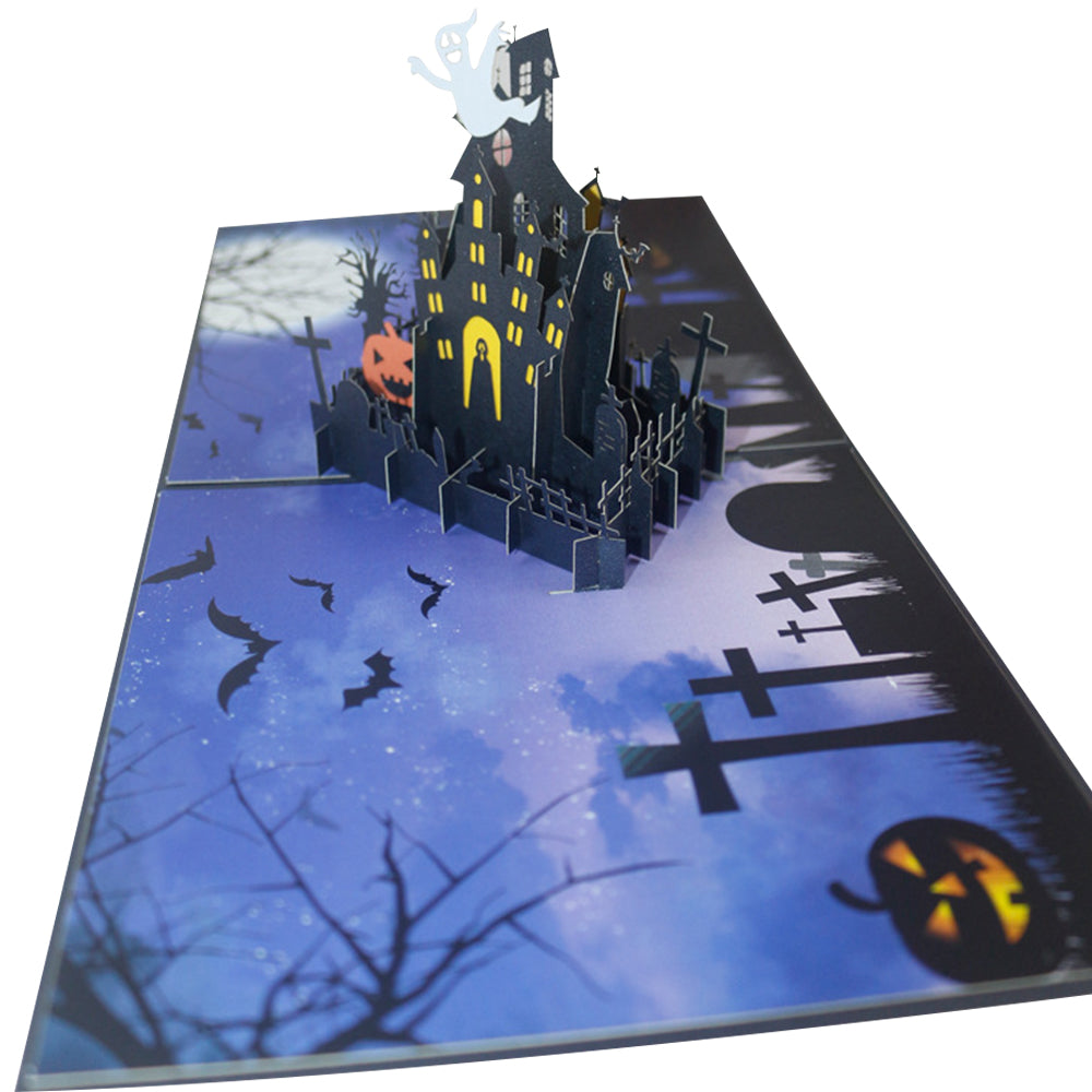 Halloween 3D Pop Up Card Cemetery Haunted House Pop Up Greeting Card