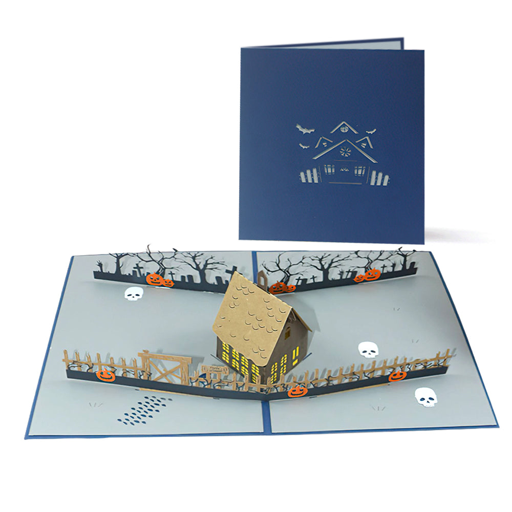 Halloween 3D Pop Up Card Haunted House Pattern Pop Up Greeting Card