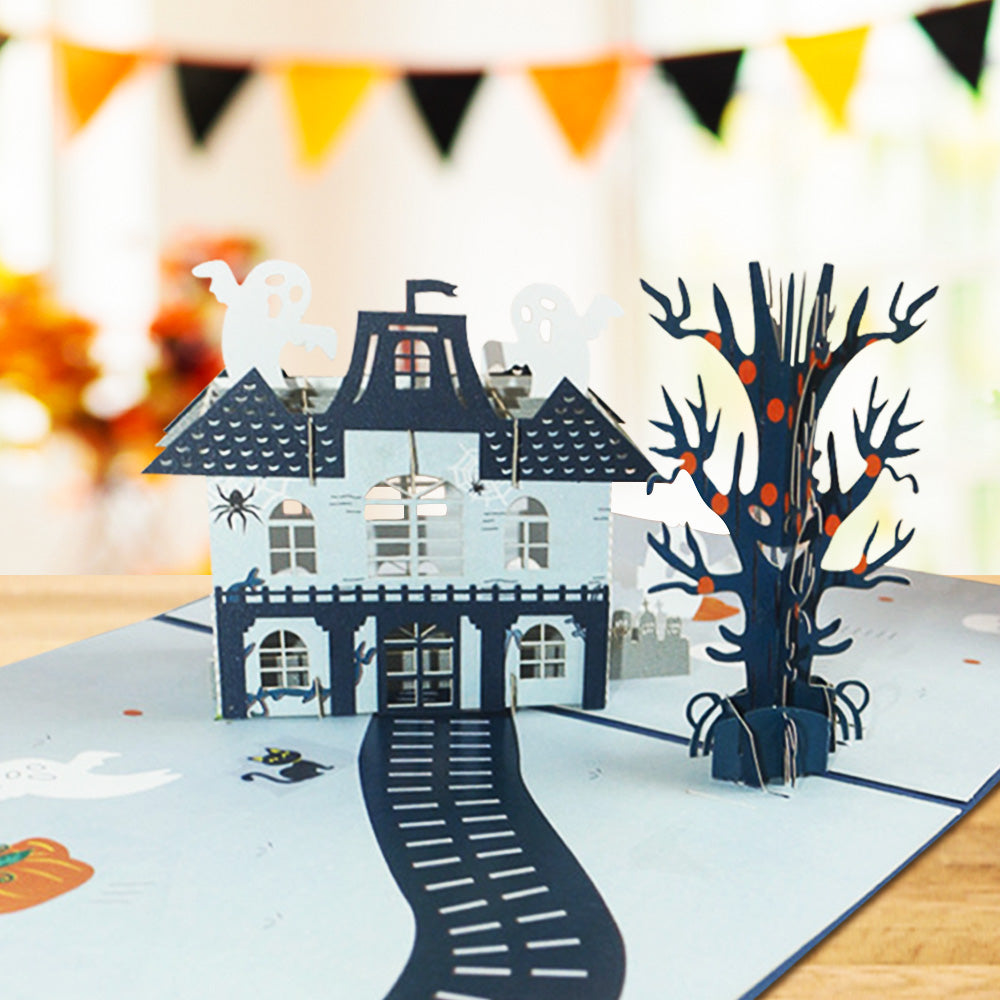 Halloween 3D Pop Up Card Ghost House Pop Up Greeting Card