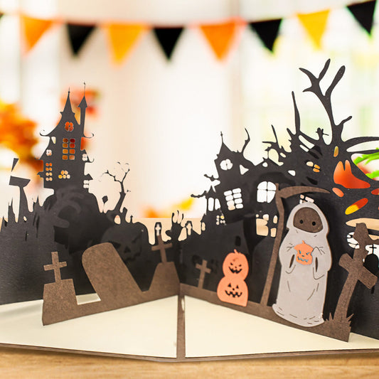 Halloween 3D Pop Up Card Haunted House Tombstone Pop Up Greeting Card