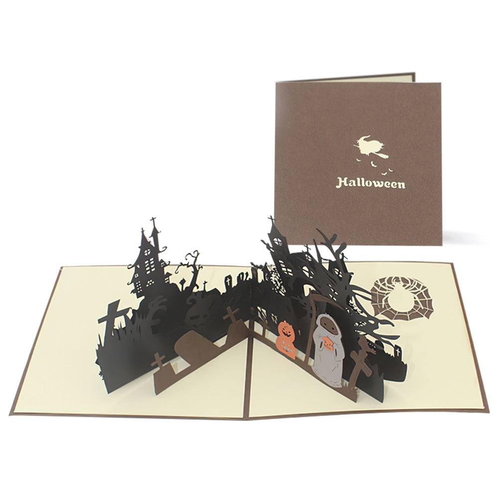 Halloween 3D Pop Up Card Haunted House Tombstone Pop Up Greeting Card