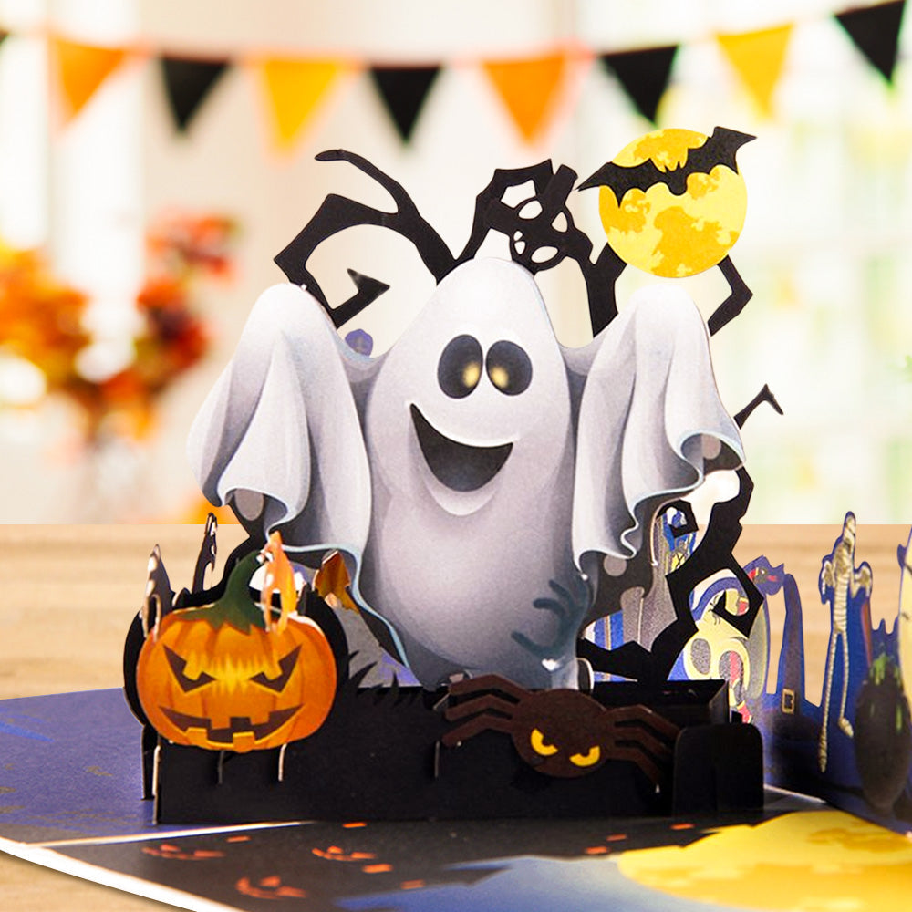 Halloween 3D Pop Up Card Ghost Pumpkin Pop Up Greeting Card