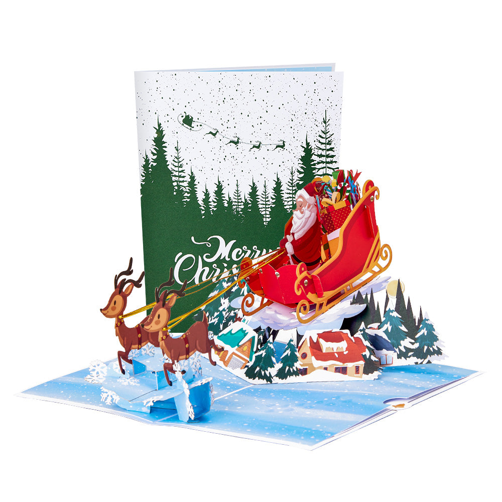 Christmas 3D Pop Up Card Christmas Sleigh Pop Up Greeting Card