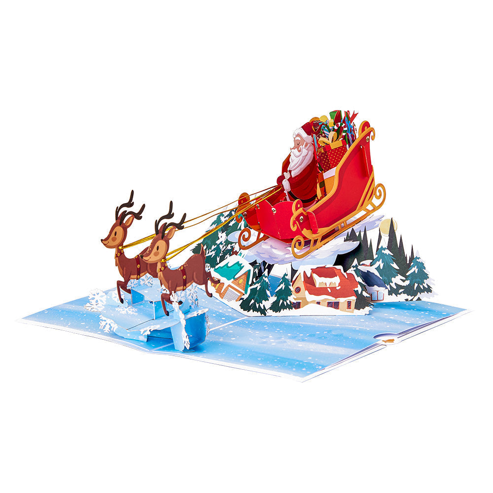 Christmas 3D Pop Up Card Christmas Sleigh Pop Up Greeting Card