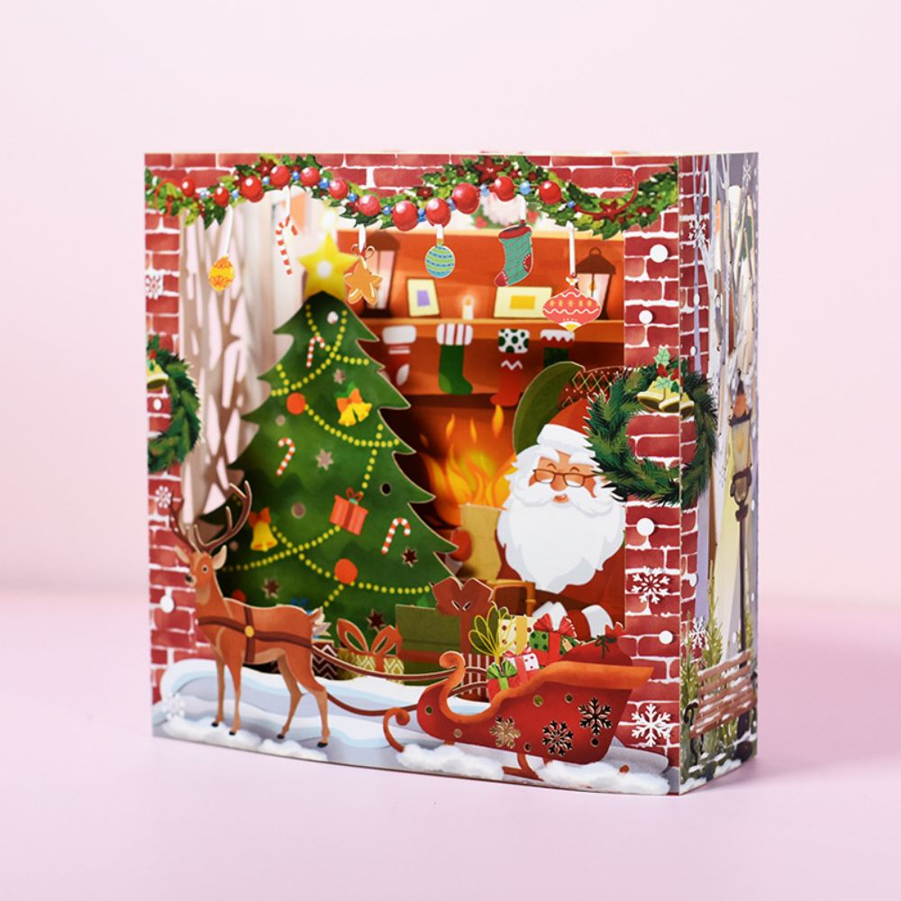 Christmas 3D Pop Up Card Creative Christmas Box Pop Up Greeting Card