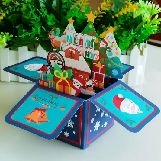 3D Creative Christmas Pop Up Card Christmas Box Pop Up Greeting Card