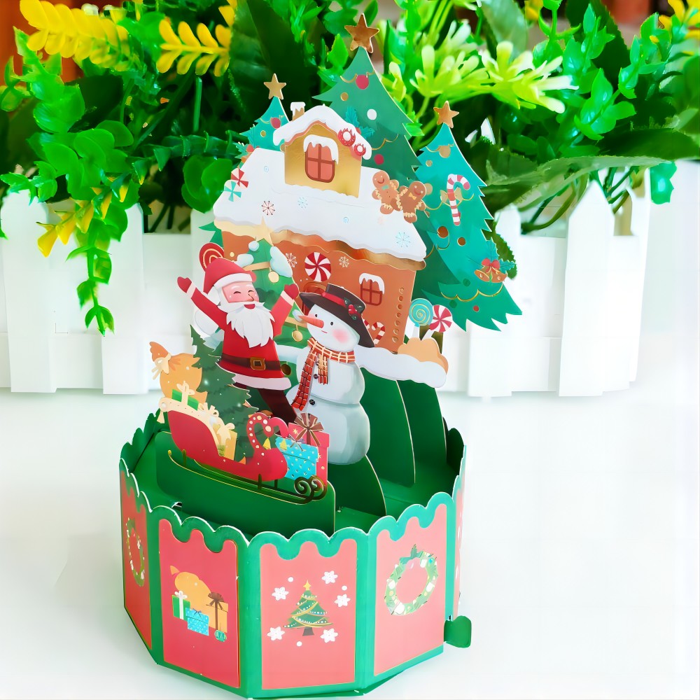 3D Creative Christmas Pop Up Card Santa Claus Pop Up Greeting Card