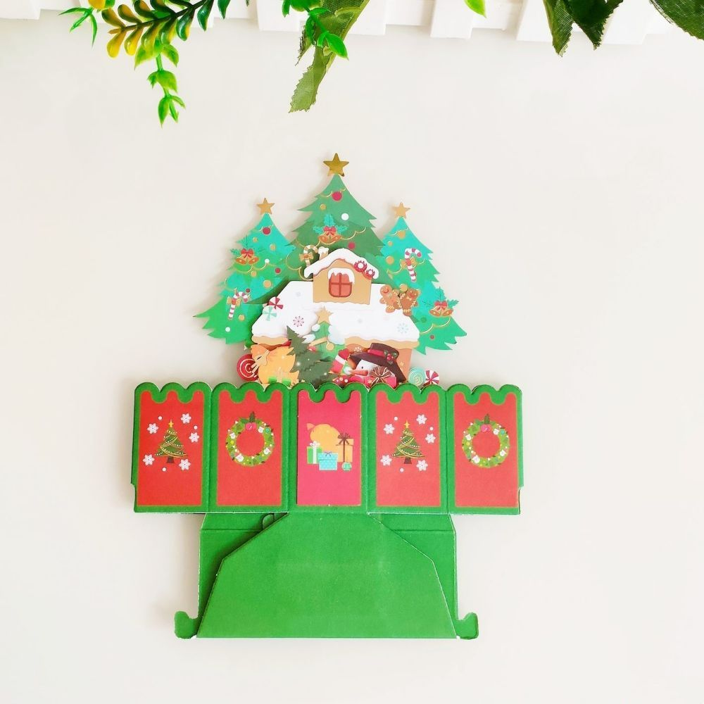 3D Creative Christmas Pop Up Card Santa Claus Pop Up Greeting Card