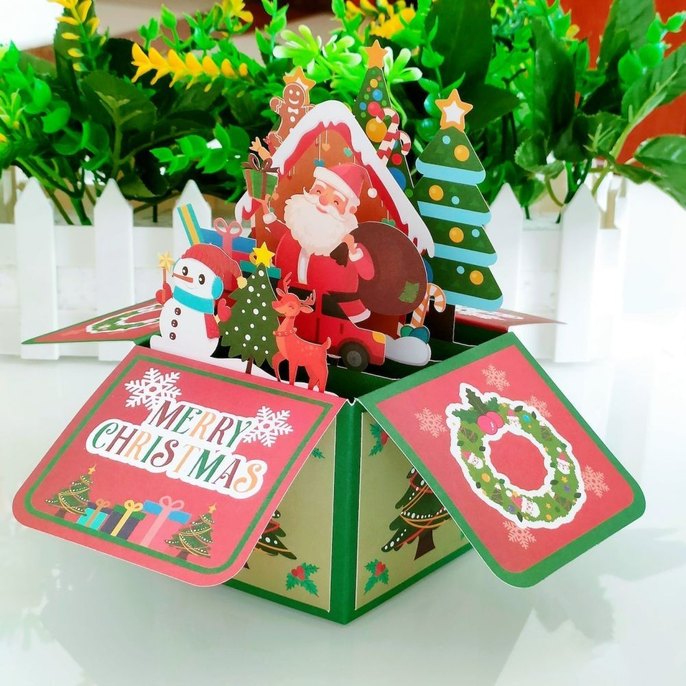 Creative Christmas 3D Pop Up Card Santa Claus Pop Up Greeting Card