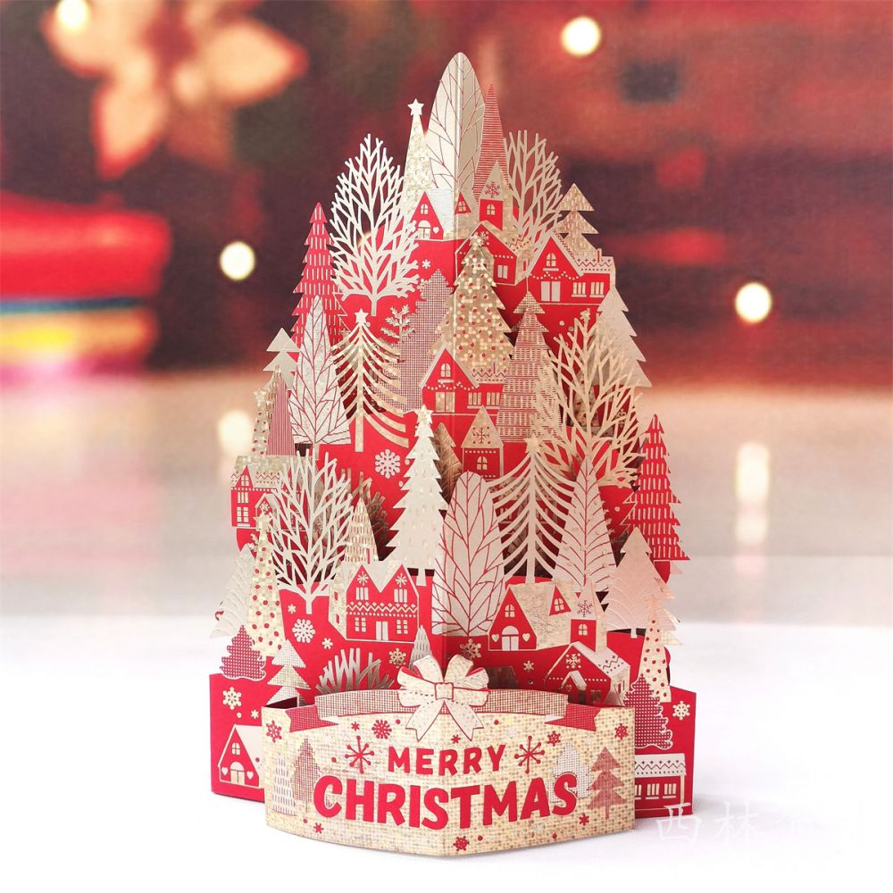 Creative Christmas 3D Pop Up Card Christmas Castle Pop Up Greeting Card