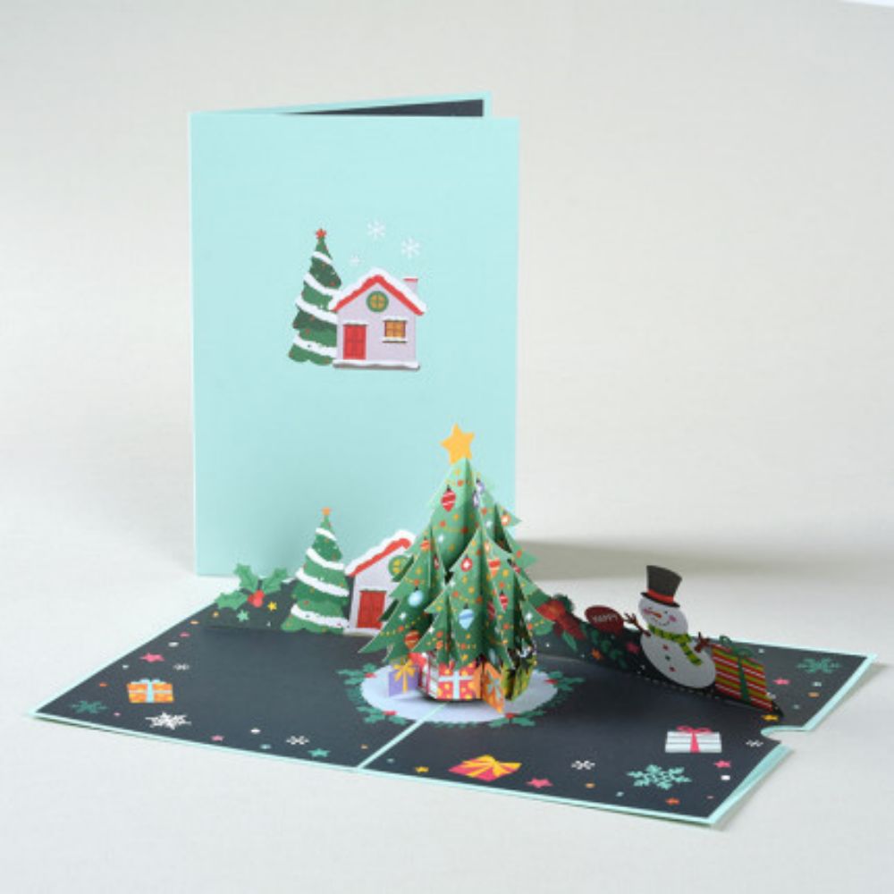 Creative Christmas 3D Pop Up Card Snow House Pop Up Greeting Card