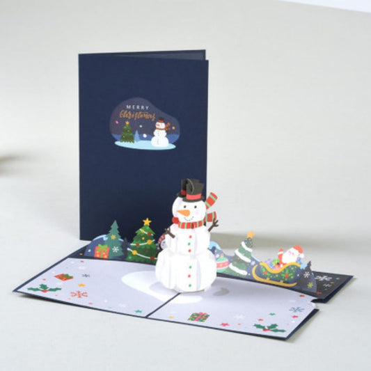 Creative Christmas 3D Pop Up Card Snowman Pop Up Greeting Card