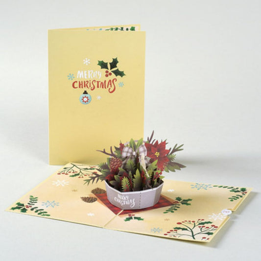 Creative Christmas 3D Pop Up Card Yellow Flower Pop Up Greeting Card