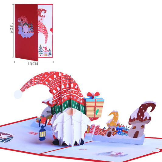 Creative Christmas 3D Pop Up Card Christmas Faceless Doll Pop Up Greeting Card