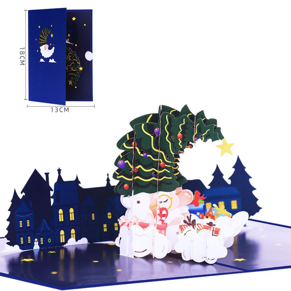 Creative Christmas 3D Pop Up Card Old Man Moon Pop Up Greeting Card