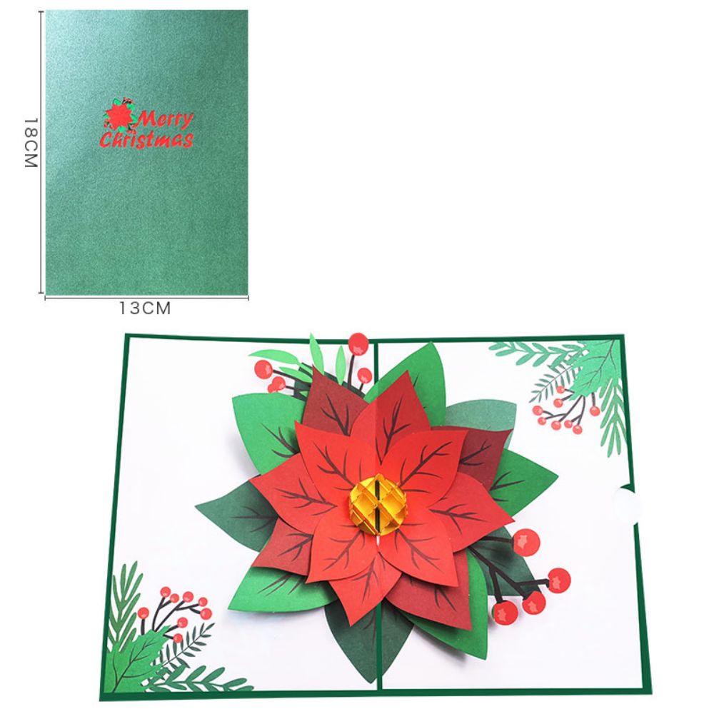 Christmas 3D Pop Up Card Creative Flower Pop Up Greeting Card