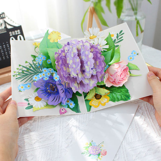 Blooming Hydrangea 3D Pop Up Greeting Card