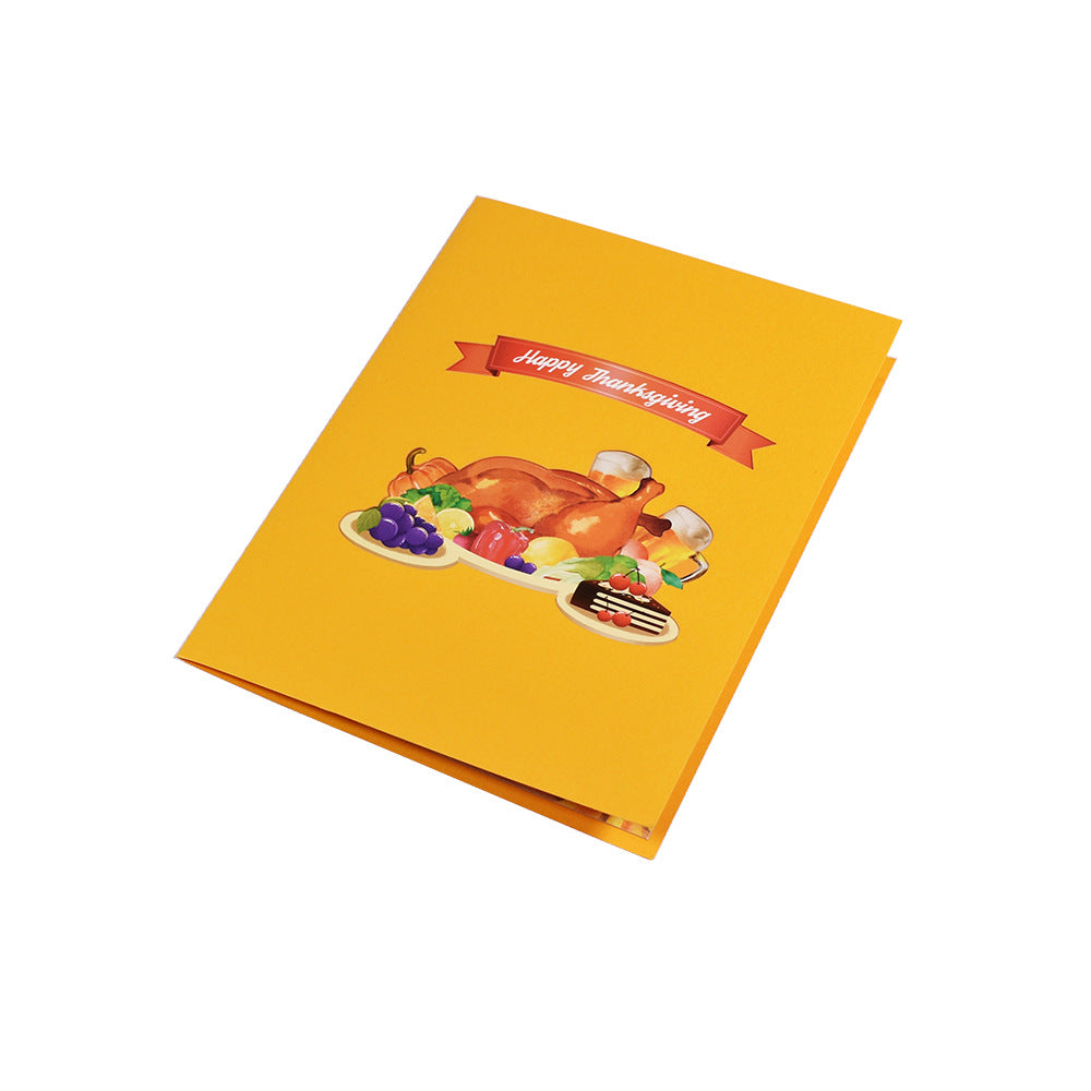 Thanksgiving Turkey Dinner 3D Pop Up Greeting Card