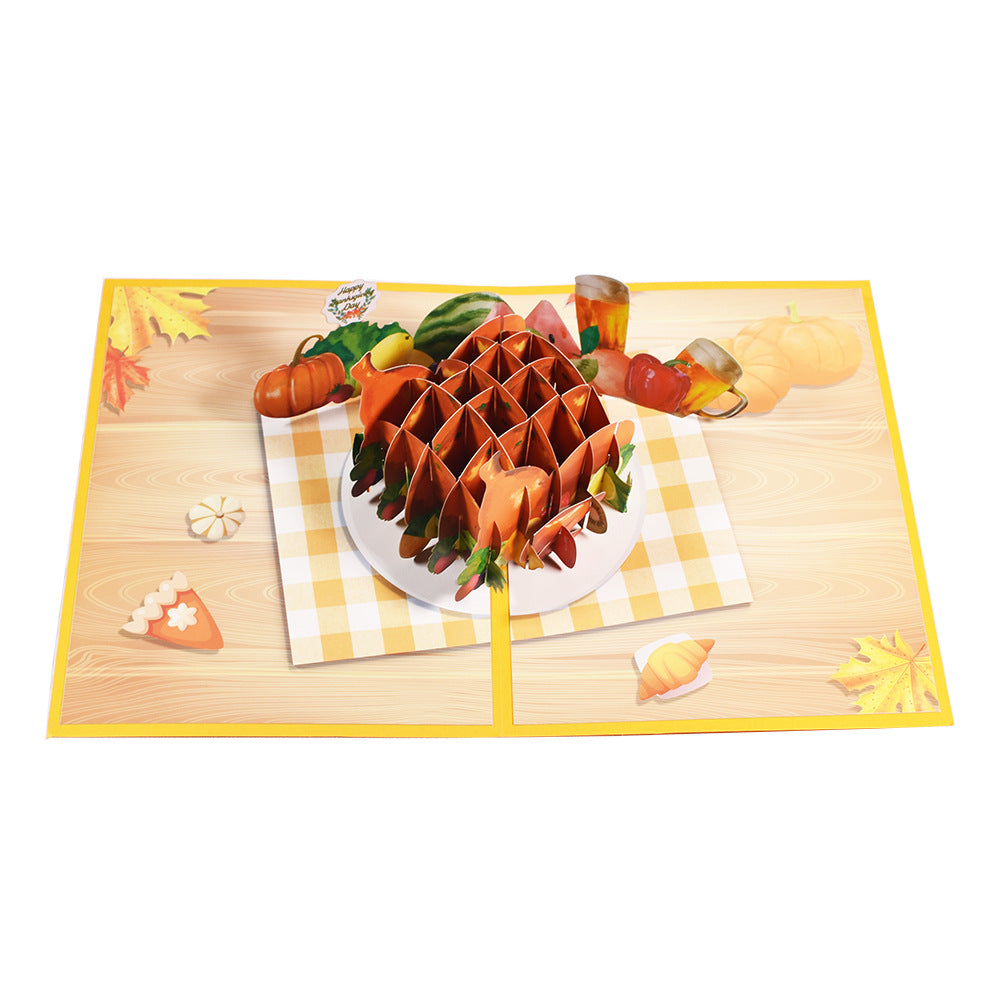 Thanksgiving Turkey Dinner 3D Pop Up Greeting Card