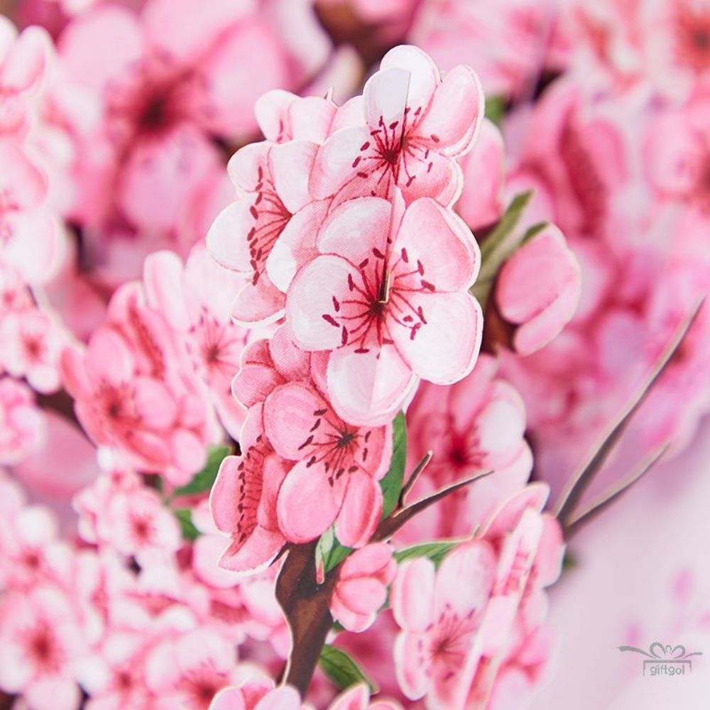 3D Creative Cherry Blossom Bouquet Pop Up Greeting Card