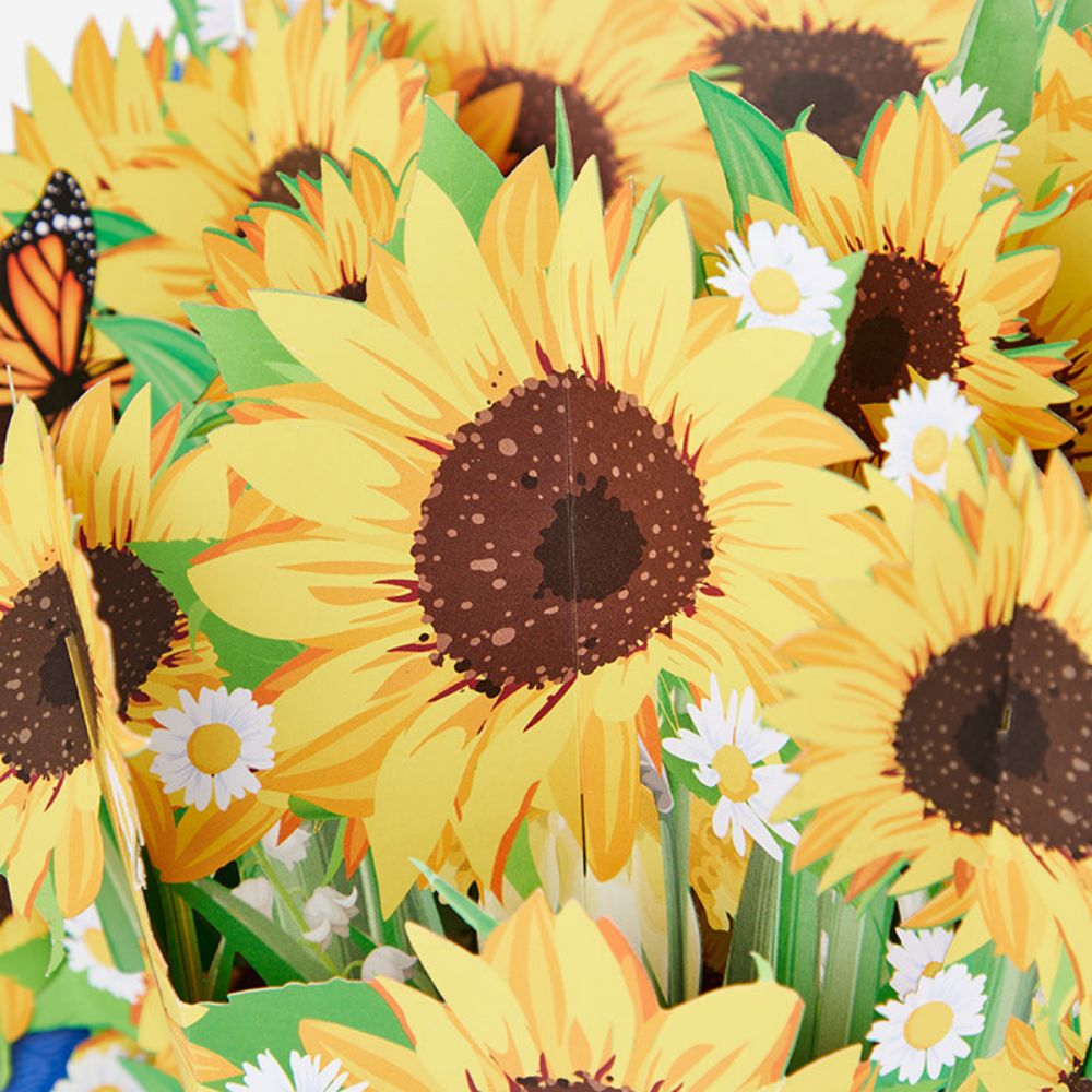 3D Creative Sunflower Bouquet Pop Up Greeting Card