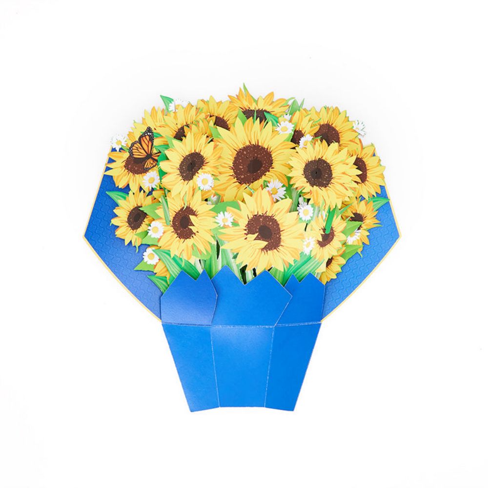 3D Creative Sunflower Bouquet Pop Up Greeting Card