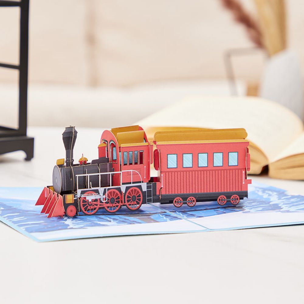 Steam Train 3D Pop Up Greeting Card