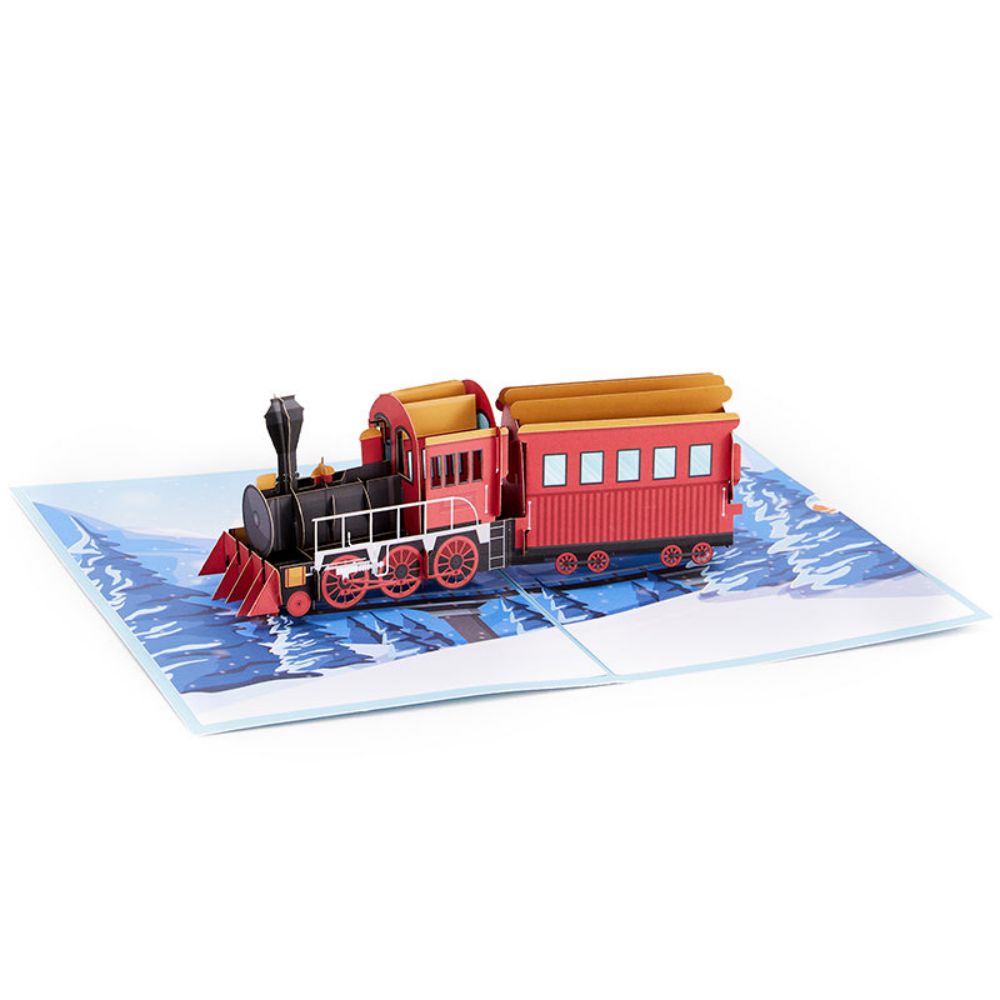 Steam Train 3D Pop Up Greeting Card