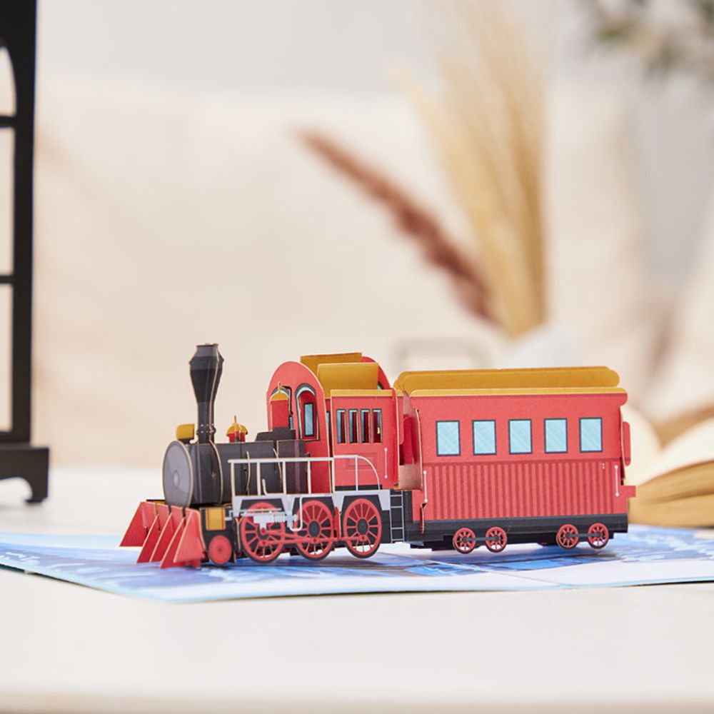 Steam Train 3D Pop Up Greeting Card