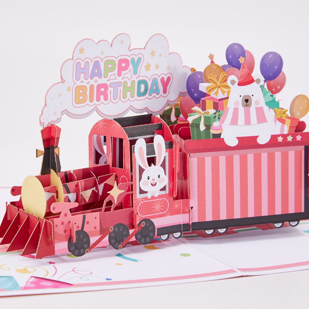 Birthday Train 3D Pop Up Greeting Card