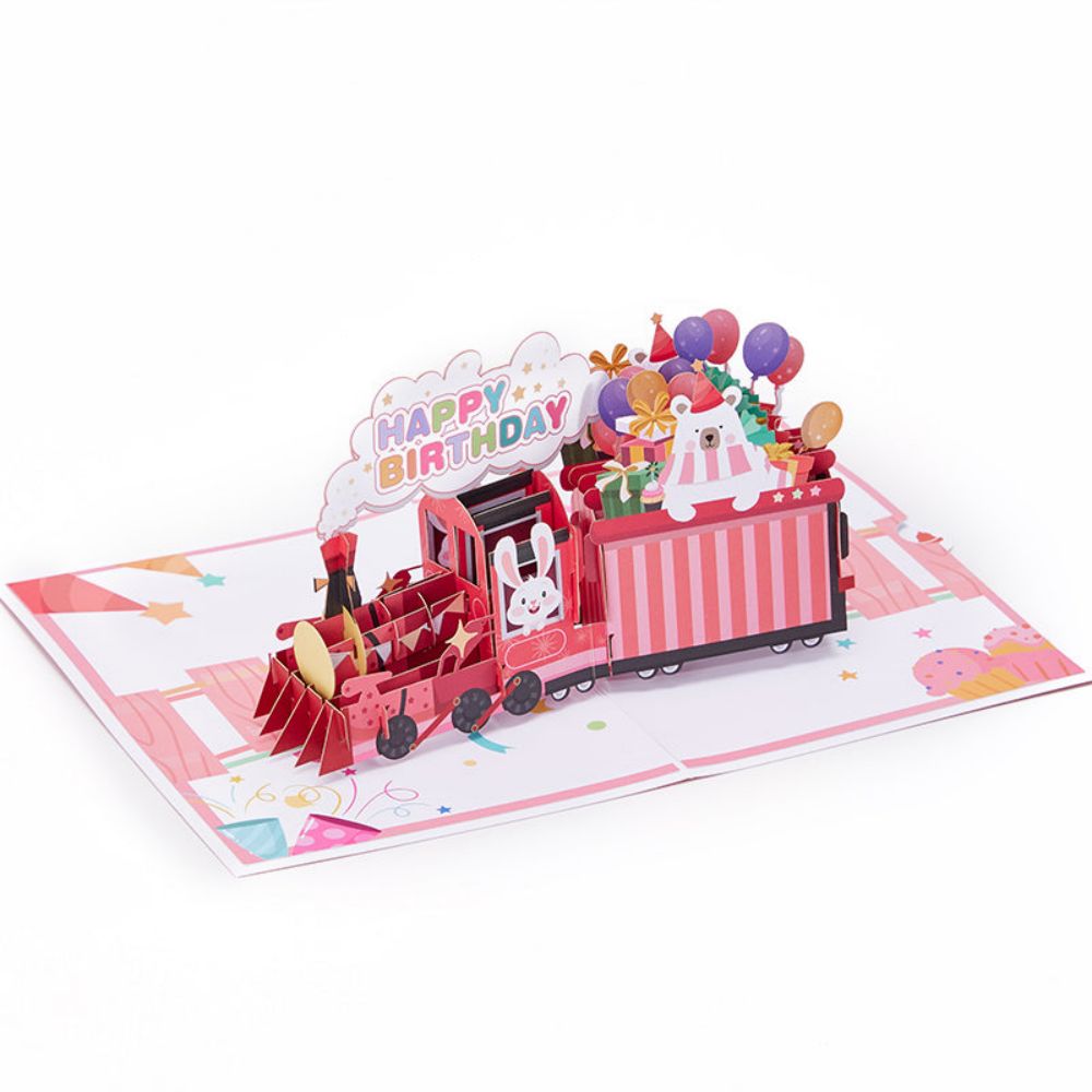 Birthday Train 3D Pop Up Greeting Card