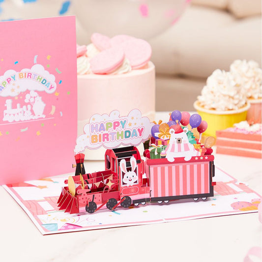 Birthday Train 3D Pop Up Greeting Card