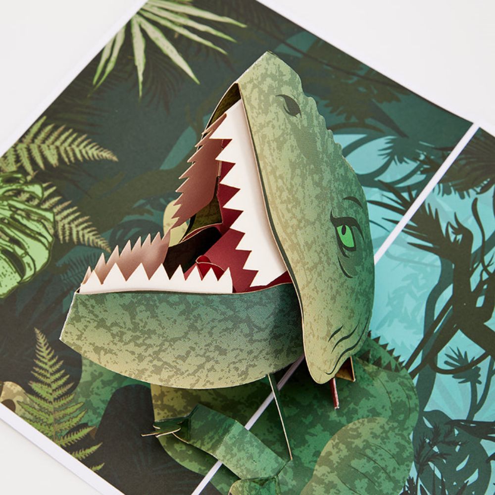 Tyrannosaurus Rex Dinosaur 3D Pop Up Greeting Card