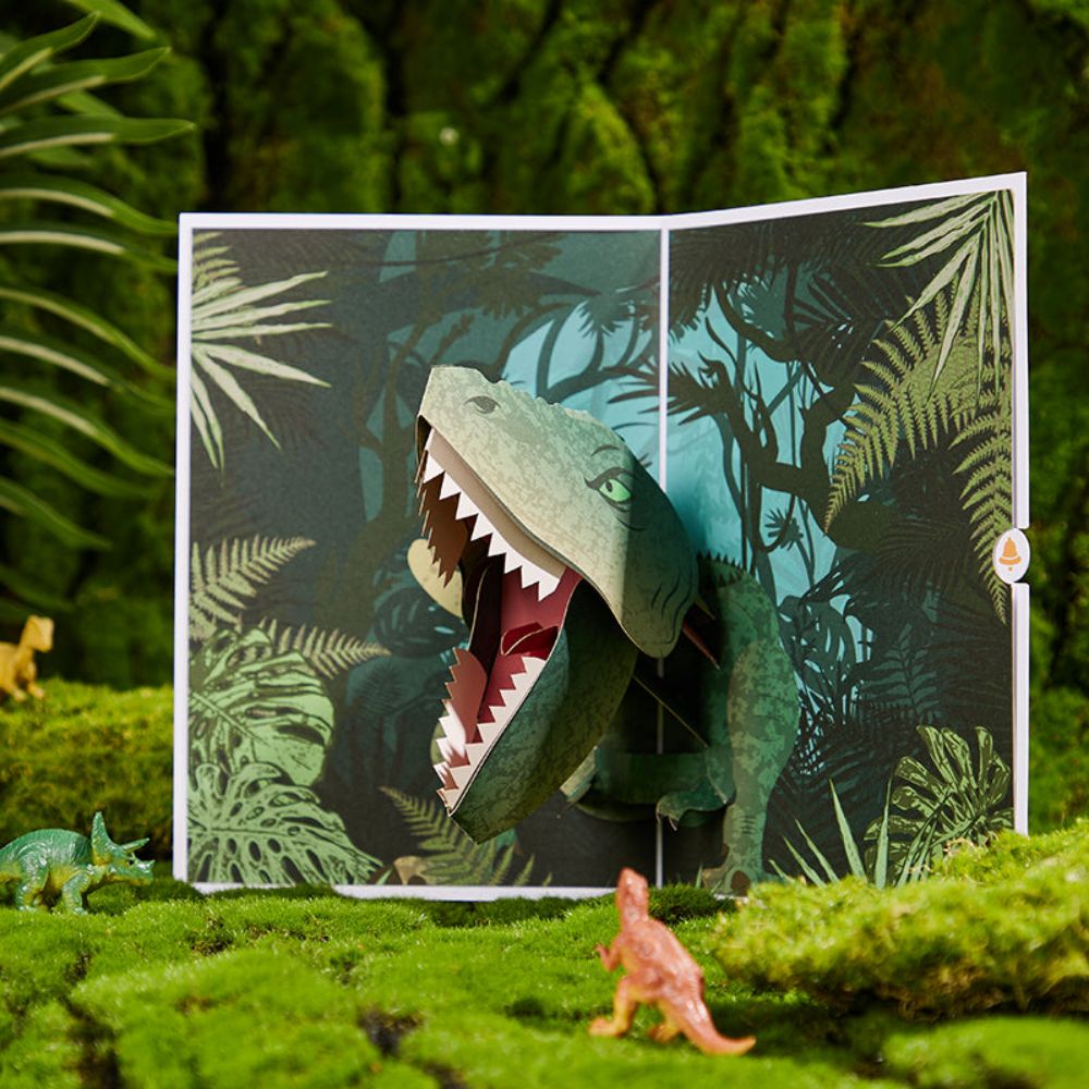 Tyrannosaurus Rex Dinosaur 3D Pop Up Greeting Card