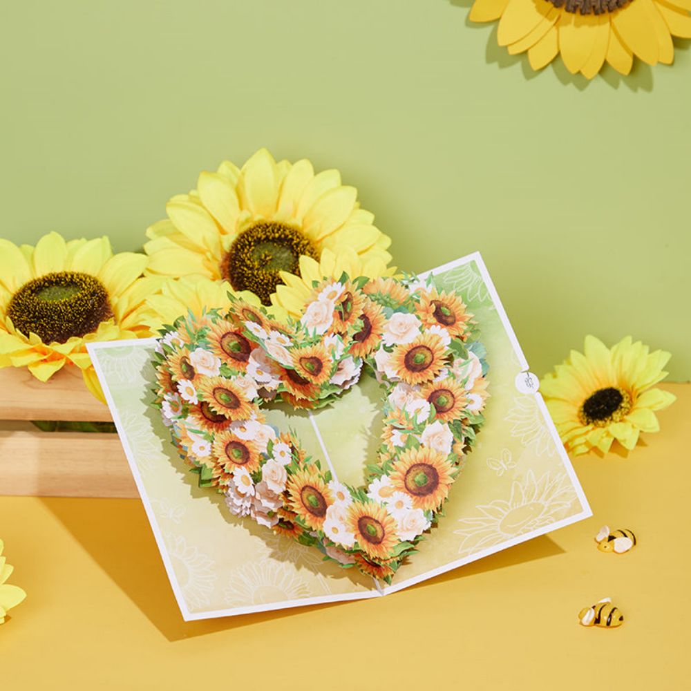 Sunflower Heart 3D Pop Up Greeting Card