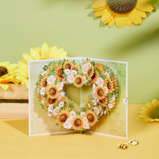 Sunflower Heart 3D Pop Up Greeting Card