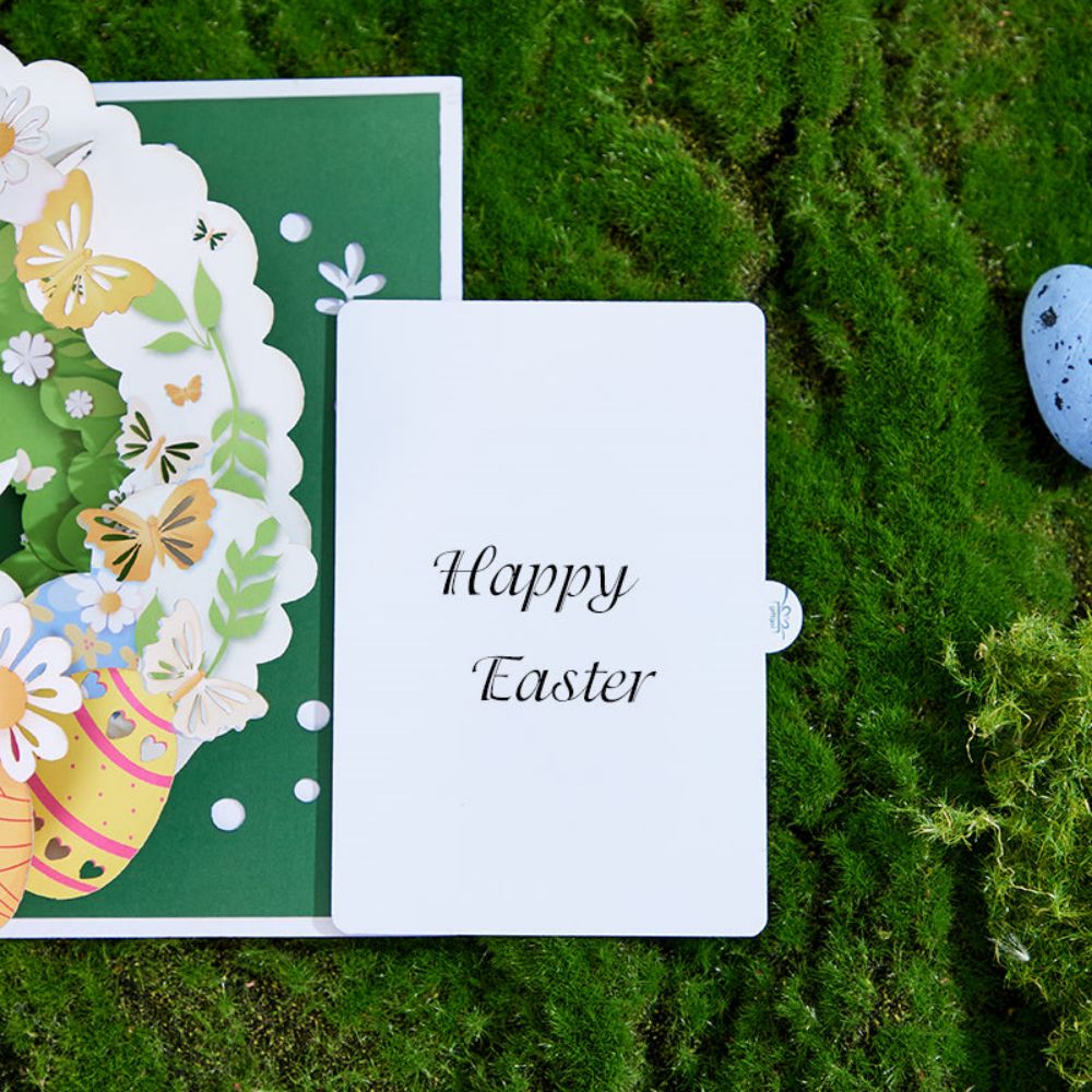 Easter Bunny Wreath 3D Pop Up Greeting Card