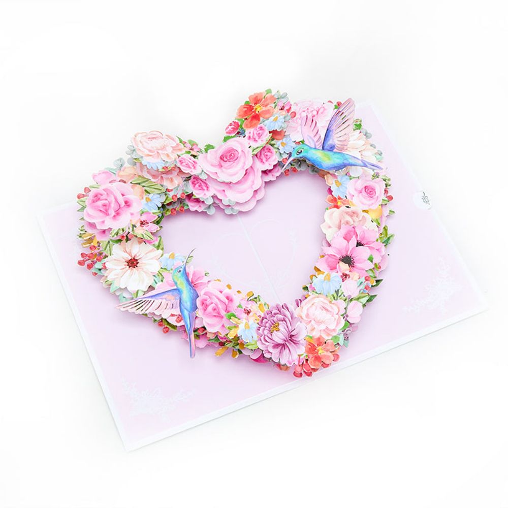 Hummingbird Heart 3D Pop Up Greeting Card