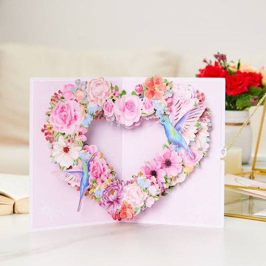 Hummingbird Heart 3D Pop Up Greeting Card