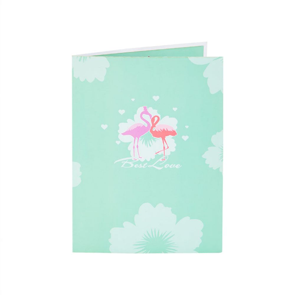 Flamingo Flowers 3D Pop Up Greeting Card