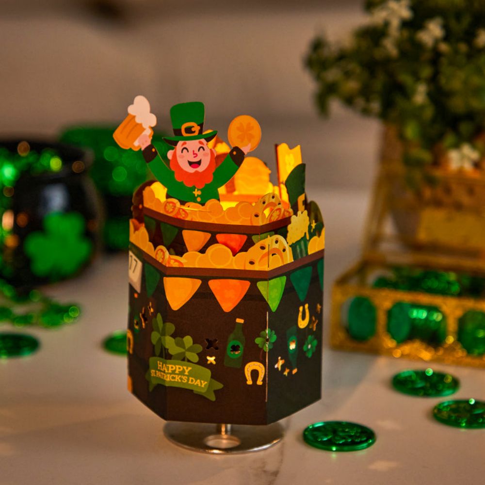 Happy St. Patrick's Day 3D Paper Music Box